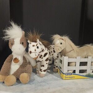 Breyer Horse Plush Lot of 3 Stuffed Animals Brown Spotted Pony Stable Toy